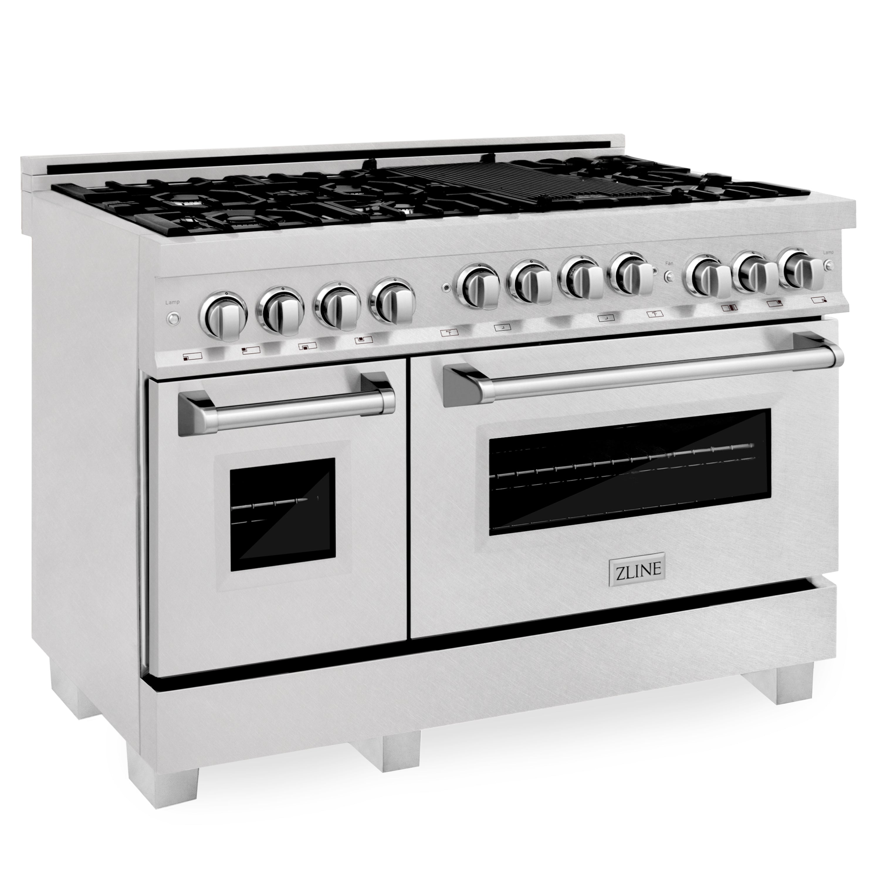 ZLINE 48 in. 6.0 cu. ft. Range with Natural Gas Stove and Natural Gas Oven in Fingerprint Resistant Stainless Steel (RGS-SN-48)