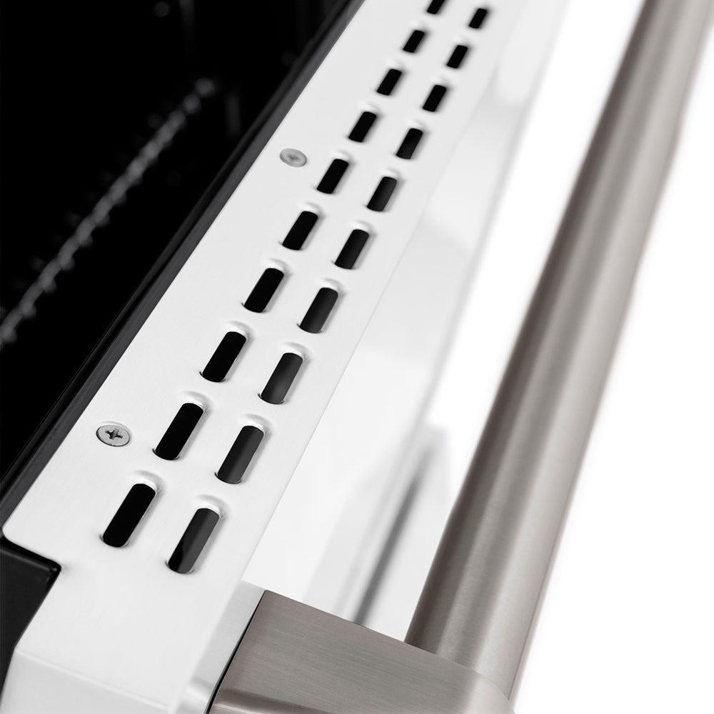 ZLINE 30 in. 4.2 cu. ft. Paramount Dual Fuel Range with 4 Burner DuoPro™ Cooktop and Electric Convection Oven with White Matte Door (PSDR-WM-30)