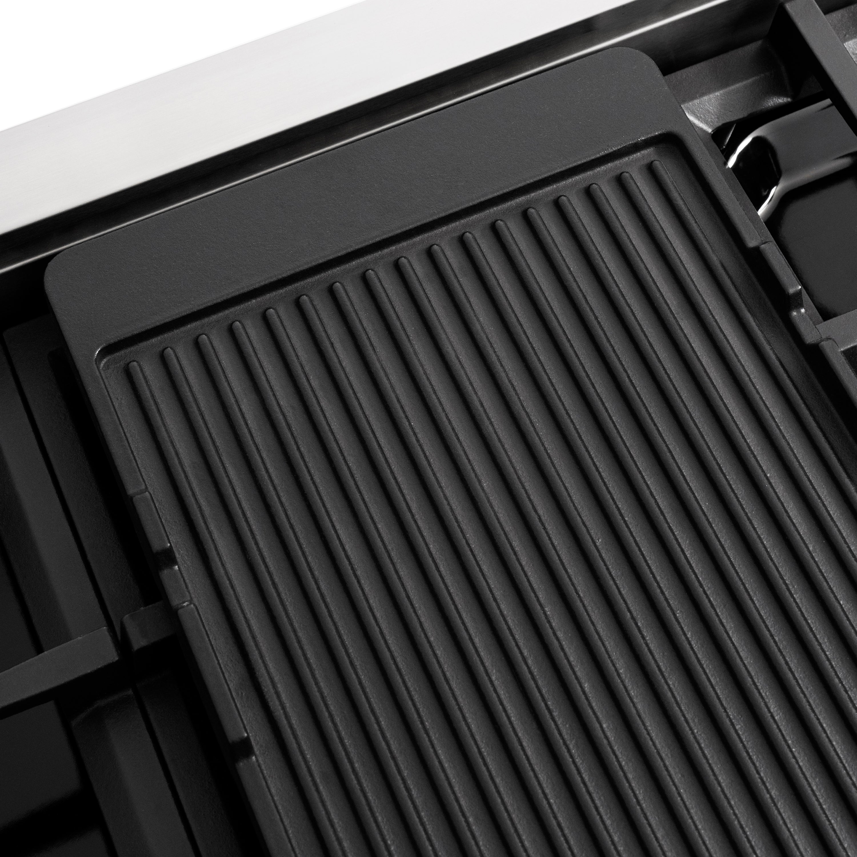 ZLINE Autograph Edition 48 in. 6.7 cu. ft. Paramount Dual Fuel Range with 8 Burner DuoPro™ Cooktop and Dual Ovens in Stainless Steel with Polished Gold Helix Handles and Accents (PSDRZ-48-KG)