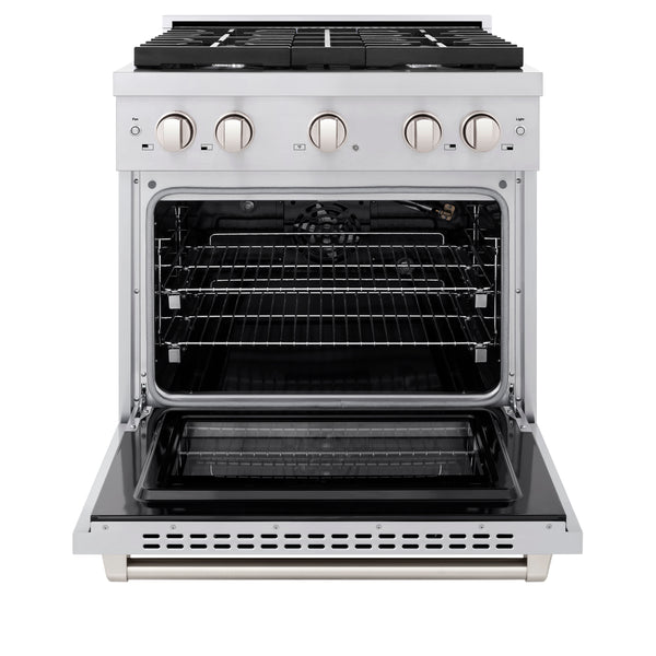 ZLINE 30 in. 4.2 cu. ft. 4 Burner Gas Range with Convection Gas Oven in Stainless Steel (SGR30)