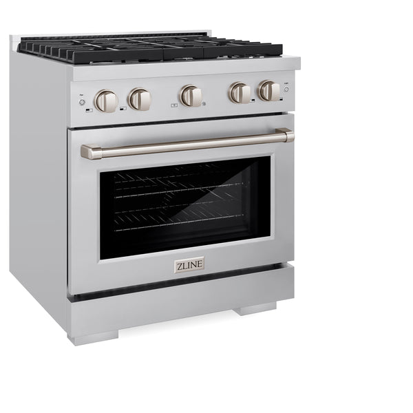 ZLINE 30 in. 4.2 cu. ft. 4 Burner Gas Range with Convection Gas Oven in Stainless Steel (SGR30)