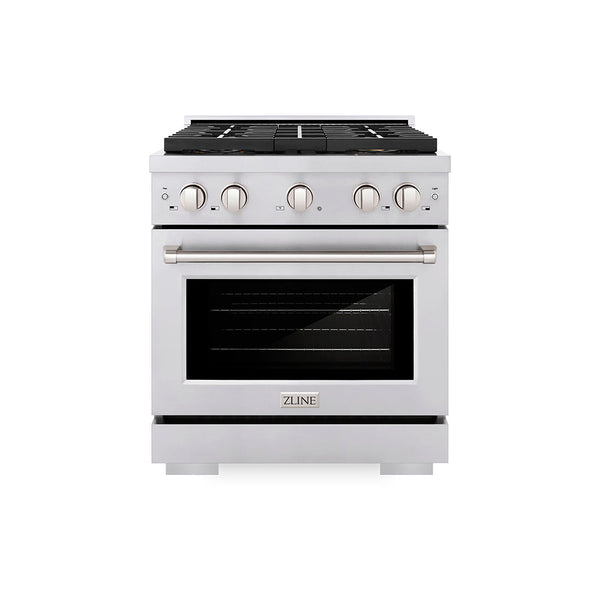 ZLINE 30 in. 4.2 cu. ft. Paramount Gas Range with 4 Burner DuoPro™ Cooktop and Convection Gas Oven in Stainless Steel (PSGR30)