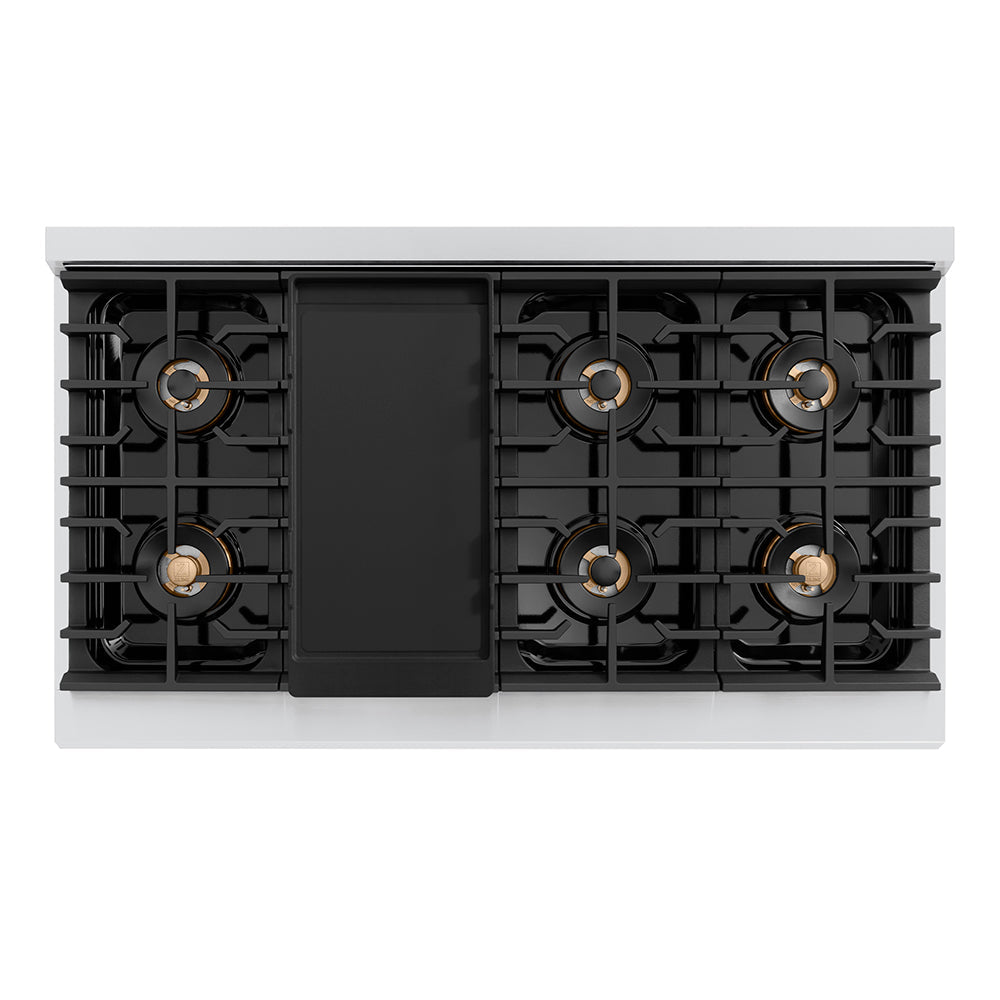 ZLINE 48 in. 6.7 cu. ft. Paramount Gas Range with 8 Burner DuoPro™ Cooktop and Dual Ovens in Stainless Steel (PSGR48)
