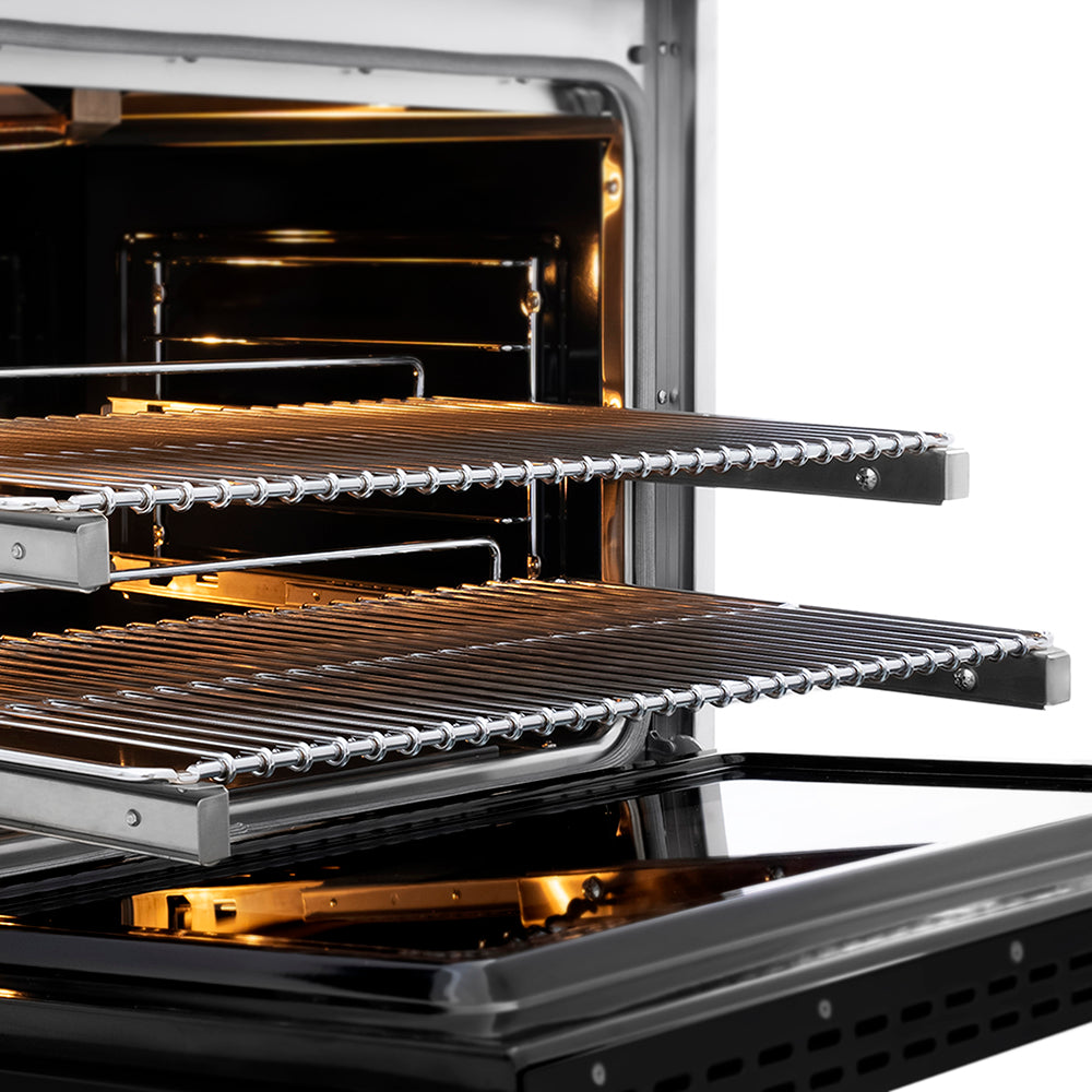 ZLINE Autograph Edition 36 in. 5.2 cu. ft. Paramount Gas Range with 6 Burner DuoPro™ Cooktop and Convection Gas Oven with Black Matte Door and Champagne Bronze Accents (PSGRZ-BLM-36-CB)