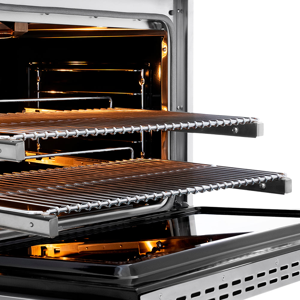 ZLINE Autograph Edition 36 in. 5.2 cu. ft. Paramount Gas Range with 6 Burner DuoPro™ Cooktop and Convection Gas Oven in Stainless Steel with Champagne Bronze Helix Handle and Accents (PSGRZ-36-KCB)