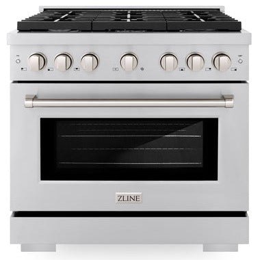 ZLINE 36 in. 5.2 cu. ft. Paramount Gas Range with 6 Burner Cooktop and Convection Gas Oven in Stainless Steel (SGR36)