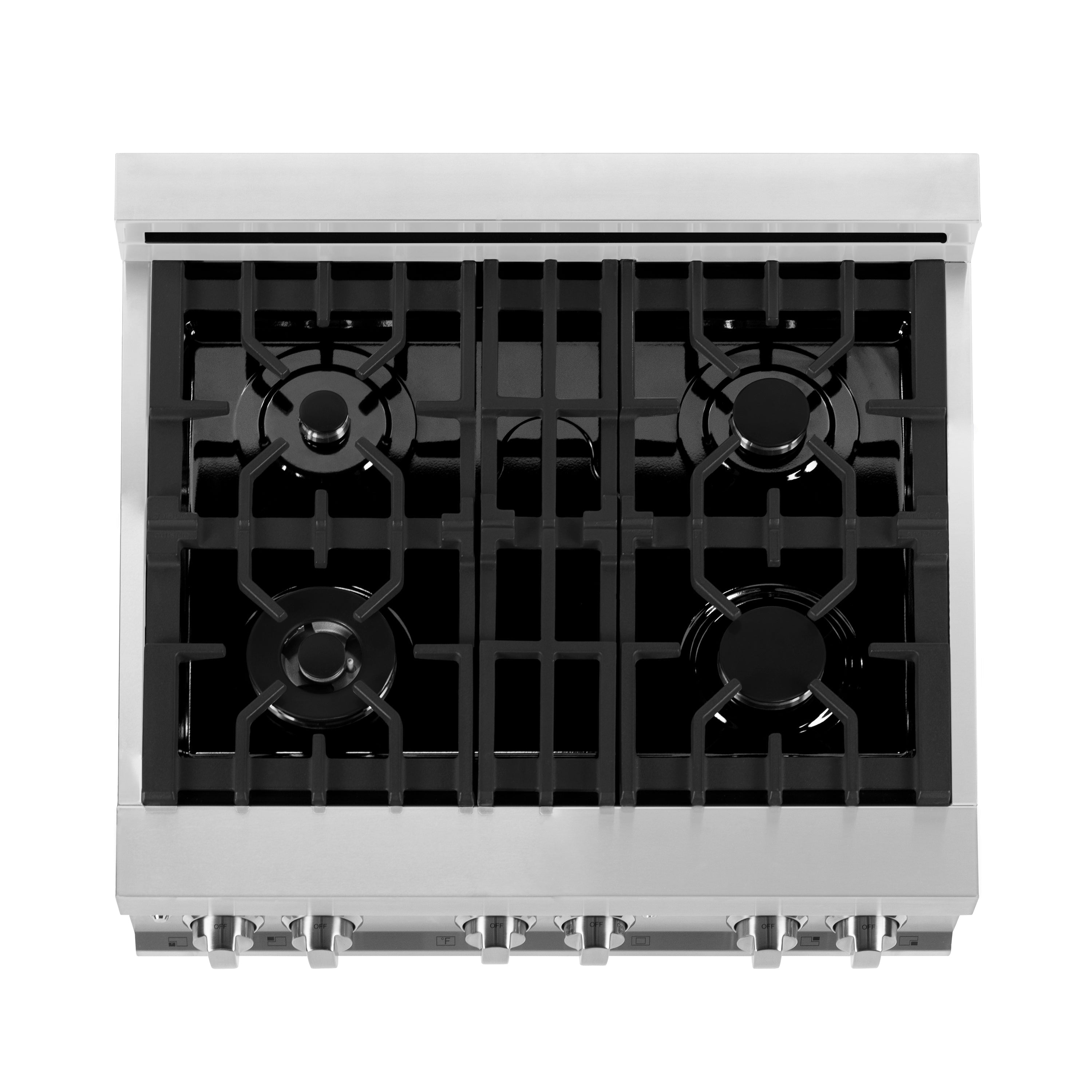 ZLINE 30 in. 4.0 cu. ft. Legacy Dual Fuel Range with 4 Burner Gas Cooktop and Electric Convection Oven in Stainless Steel and Red Matte Door (RA-RM-30)