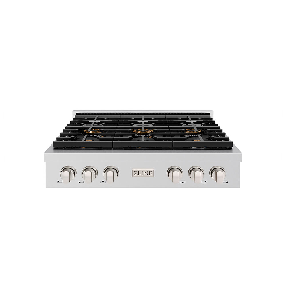 ZLINE 36 in. Paramount Gas Rangetop with 6 Burner DuoPro™ Cooktop in Stainless Steel (PSRT36)