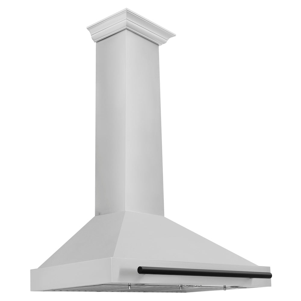 ZLINE 36 in.Autograph Edition Convertible Stainless Steel Range Hood with Stainless Steel Shell and Matte Black Accents (KB4STZ-36-MB)