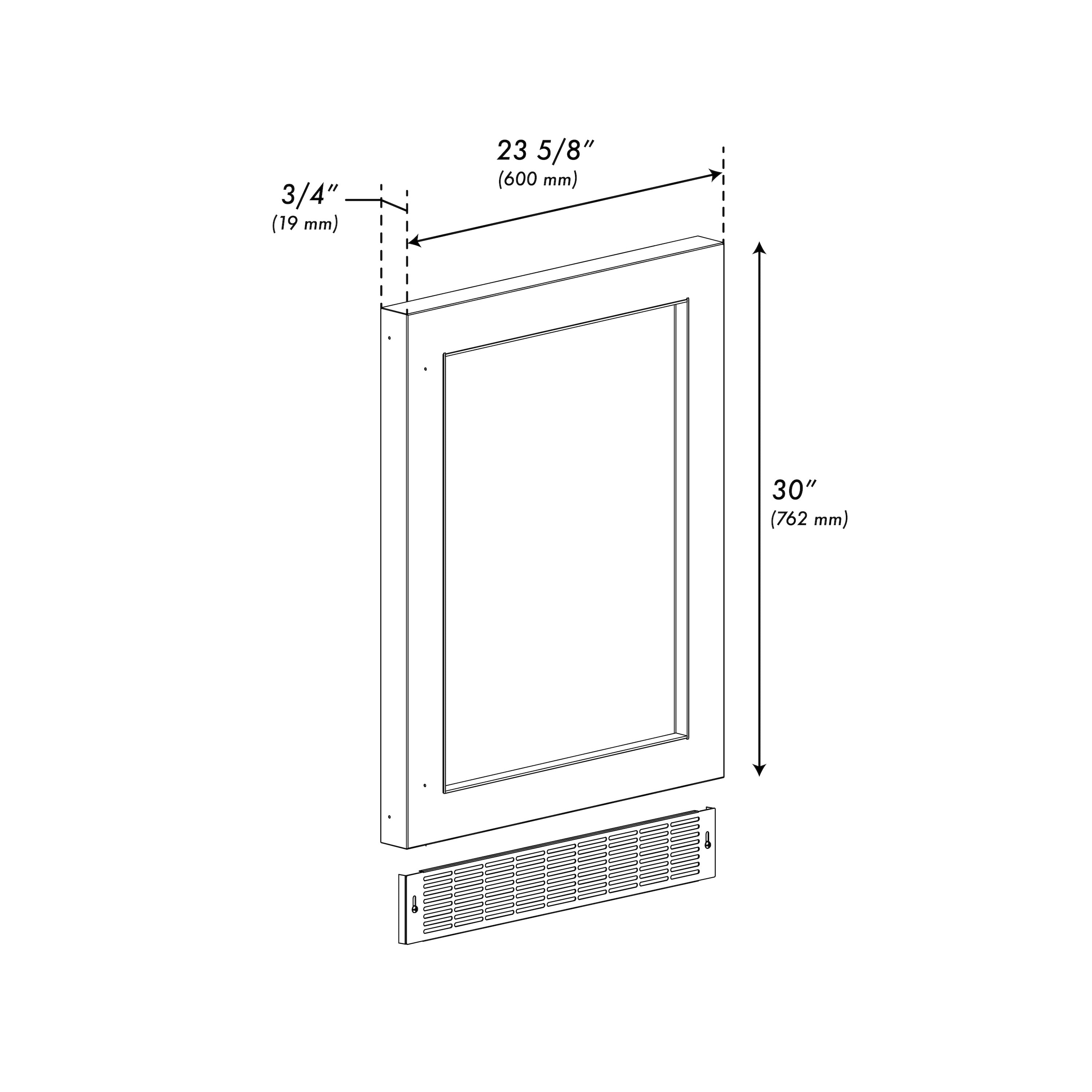 ZLINE 24 in. Touchstone Undercounter Refrigeration Door in Black Matte (RPO-BLM-24)