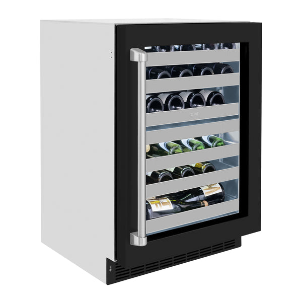 ZLINE 24 in. Touchstone Dual Zone 44 Bottle Wine Cooler With Black Matte Glass Door - RWDO-BLM-24