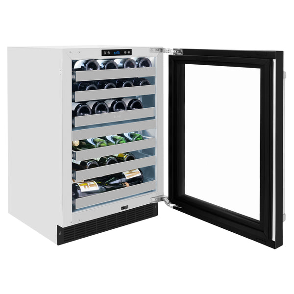 ZLINE 24 in. Touchstone Dual Zone 44 Bottle Wine Cooler With Black Matte Glass Door - RWDO-BLM-24
