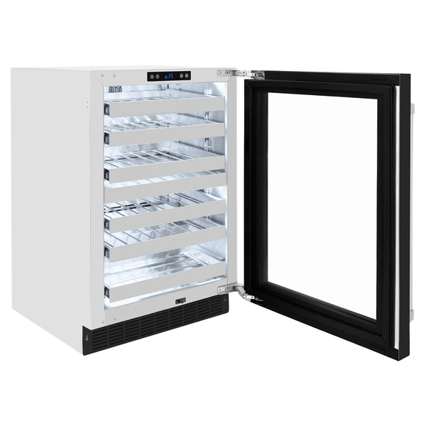 ZLINE 24 in. Touchstone Dual Zone 44 Bottle Wine Cooler With Black Matte Glass Door - RWDO-BLM-24