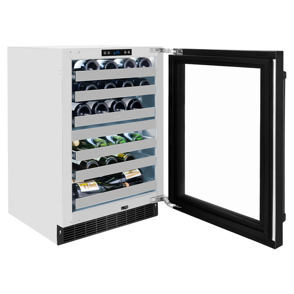 ZLINE 24 in. Touchstone Dual Zone 44 Bottle Wine Cooler With Black Stainless Steel Glass Door - RWDO-BS-24