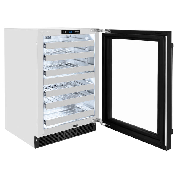 ZLINE 24 in. Touchstone Dual Zone 44 Bottle Wine Cooler With Black Stainless Steel Glass Door - RWDO-BS-24