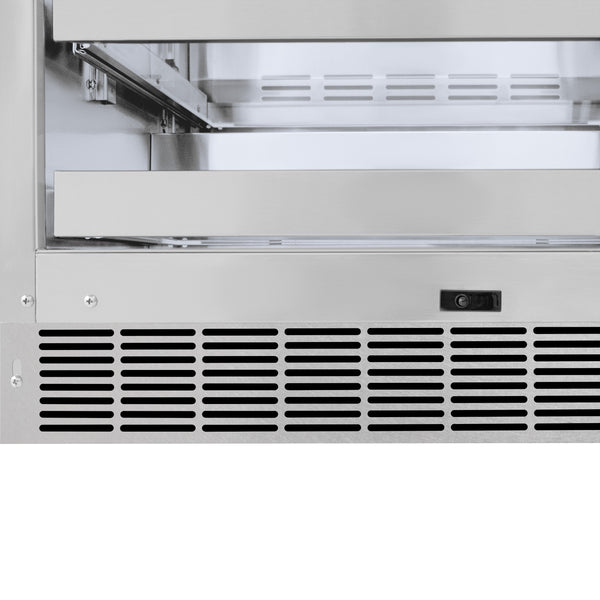 ZLINE 24 in. Touchstone Dual Zone 44 Bottle Wine Cooler With DuraSnow® Stainless Steel Glass Door - RWDO-SN-24