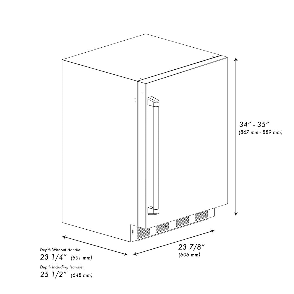 ZLINE 24 in. Touchstone 151 Can Beverage Fridge With Solid Stainless Steel Door (RBSO-ST-24)