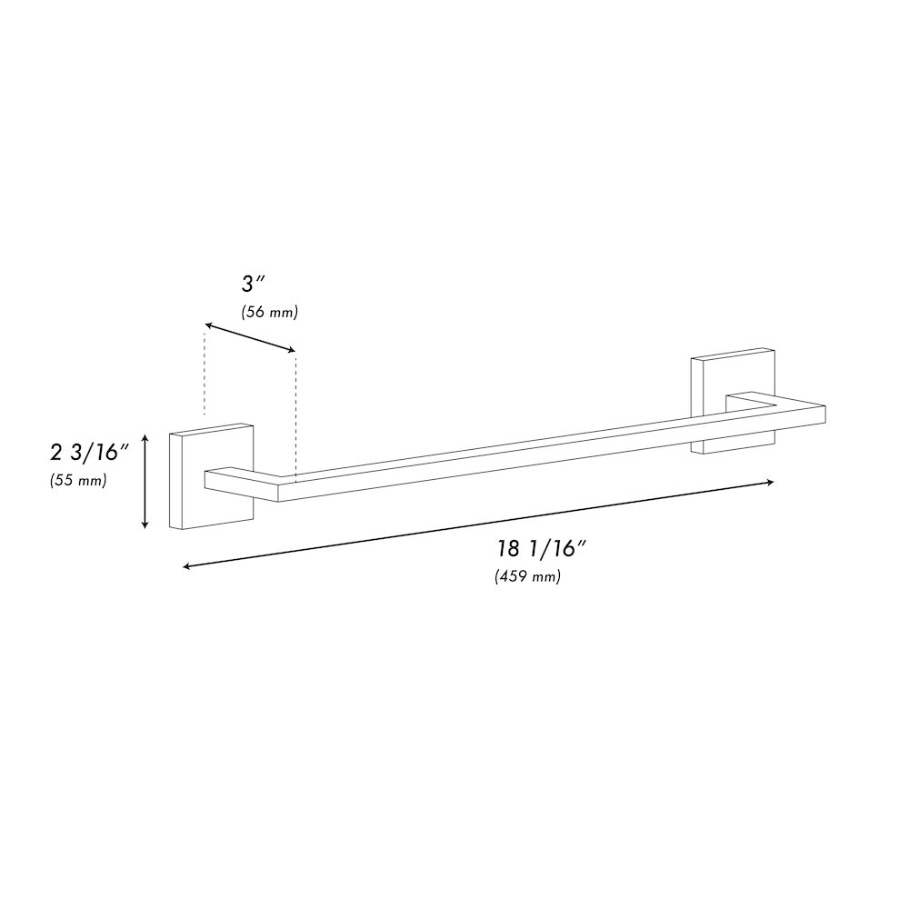 ZLINE Rubicon 18 in. Towel Rail in Brushed Nickel (RBCN1-TR18-BN)