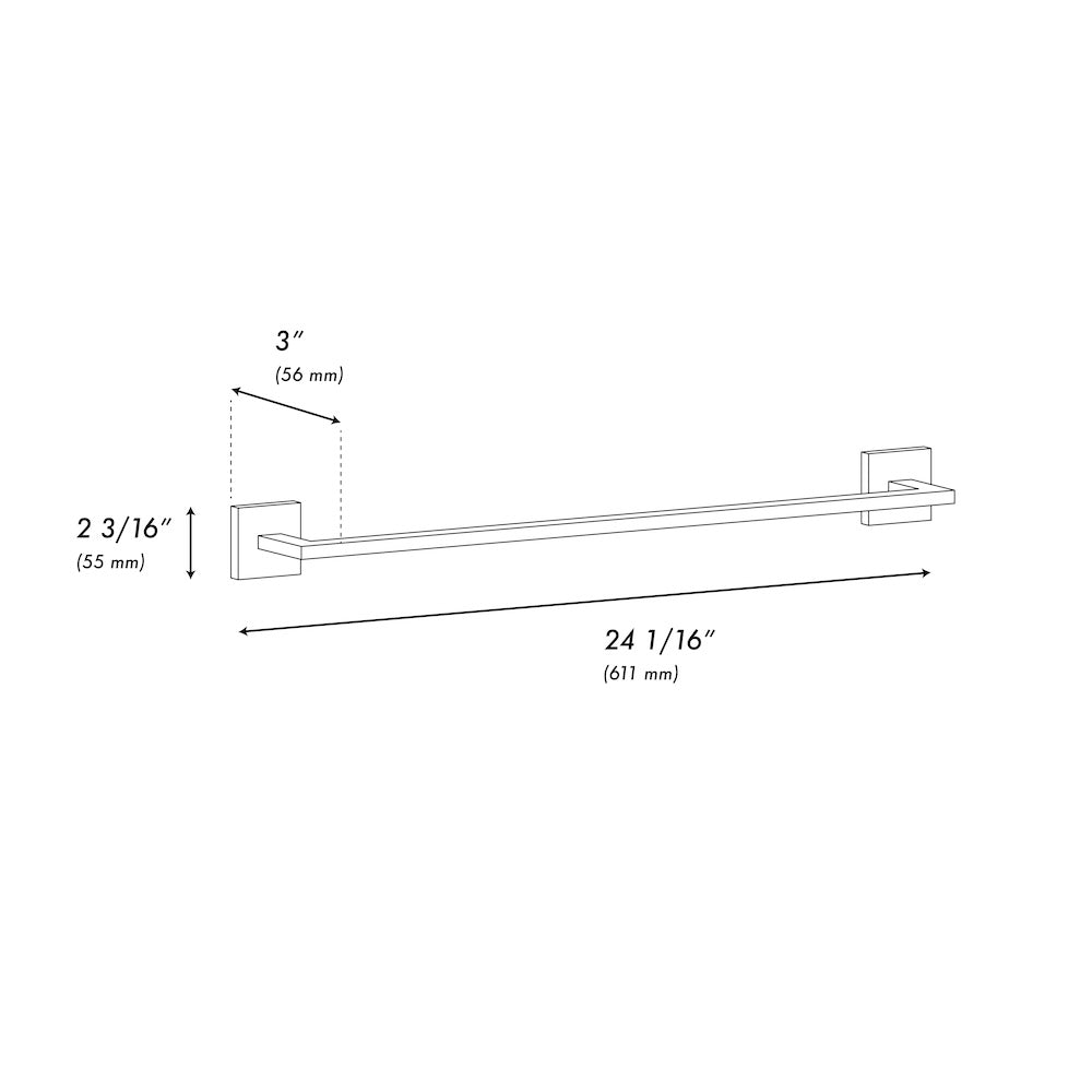 ZLINE Rubicon 24 in. Towel Rail in Brushed Nickel (RBCN1-TR-BN)