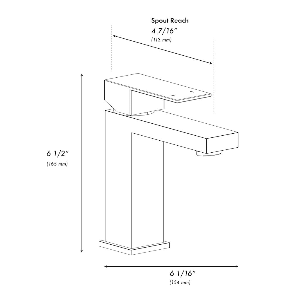 ZLINE Rubicon Modern Single Handle Bath Faucet in Brushed Nickel (RBCN2-BF-BN)