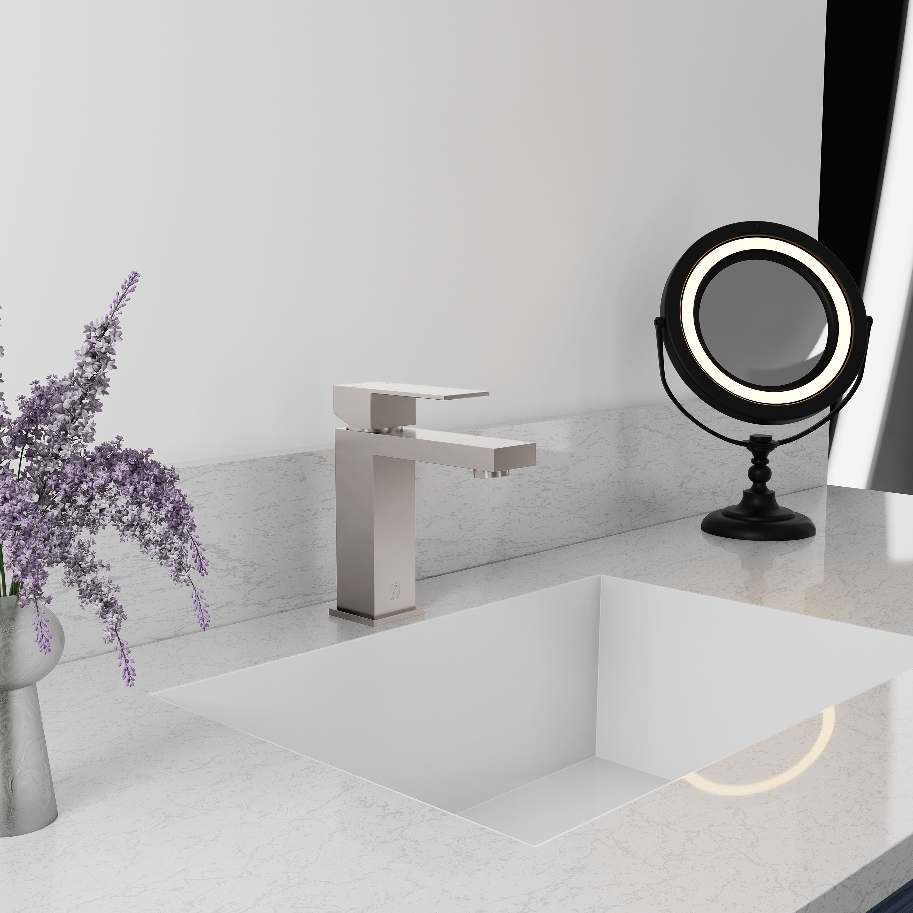 ZLINE Rubicon Modern Single Handle Bath Faucet in Brushed Nickel (RBCN2-BF-BN)