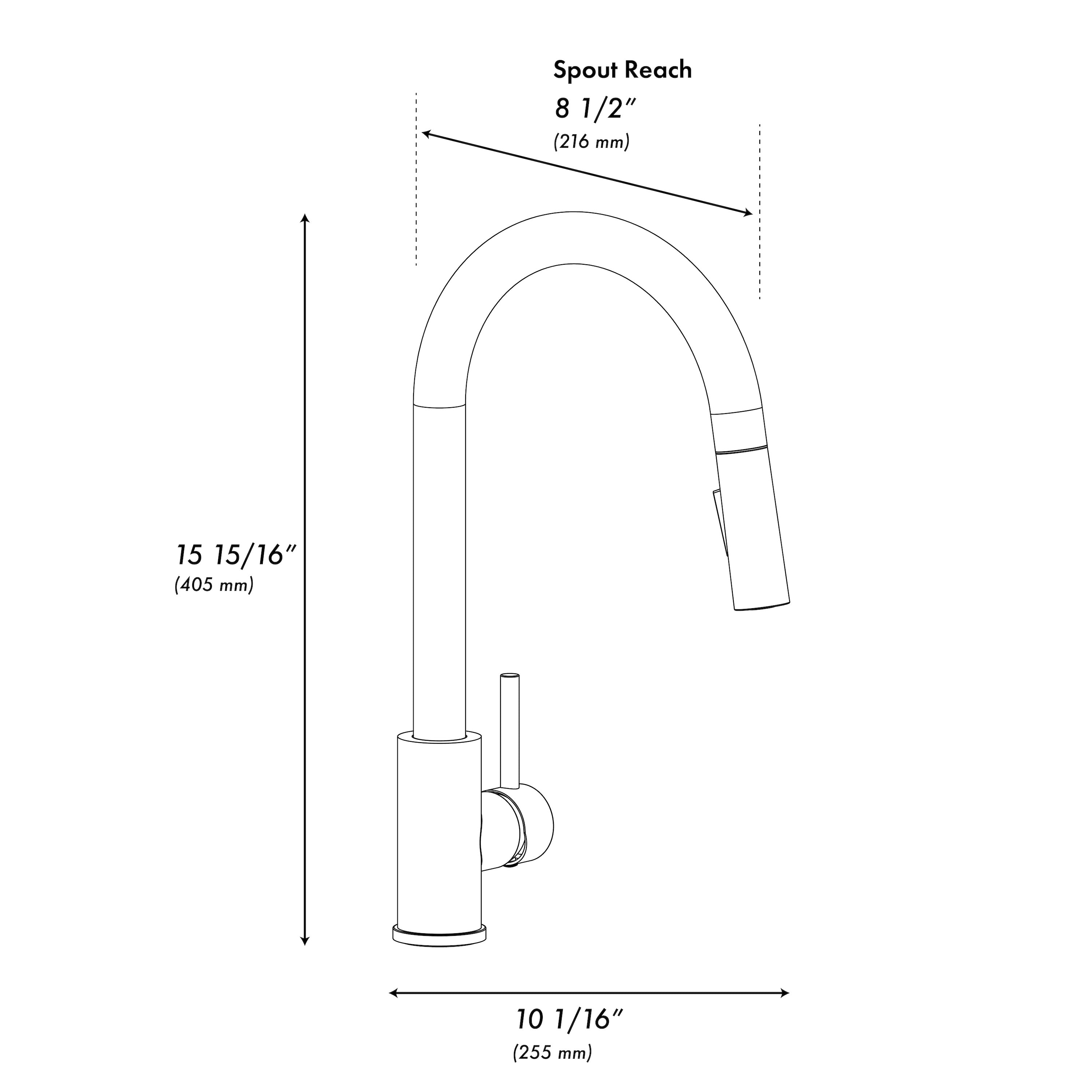 ZLINE Rubicon Pull Down Single Handle Kitchen Faucet in Brushed Nickel (RBCN1-KF-BN)