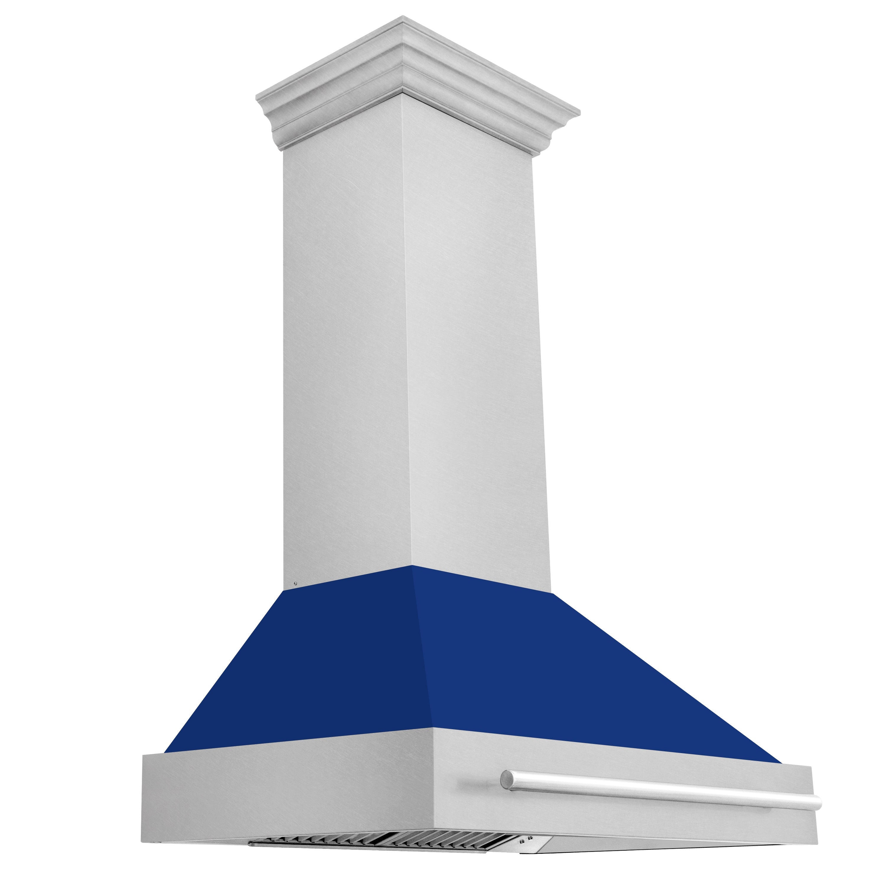 ZLINE 36" Fingerprint Resistant Stainless Steel Range Hood with Blue Gloss Shell (8654SNX-BG36)