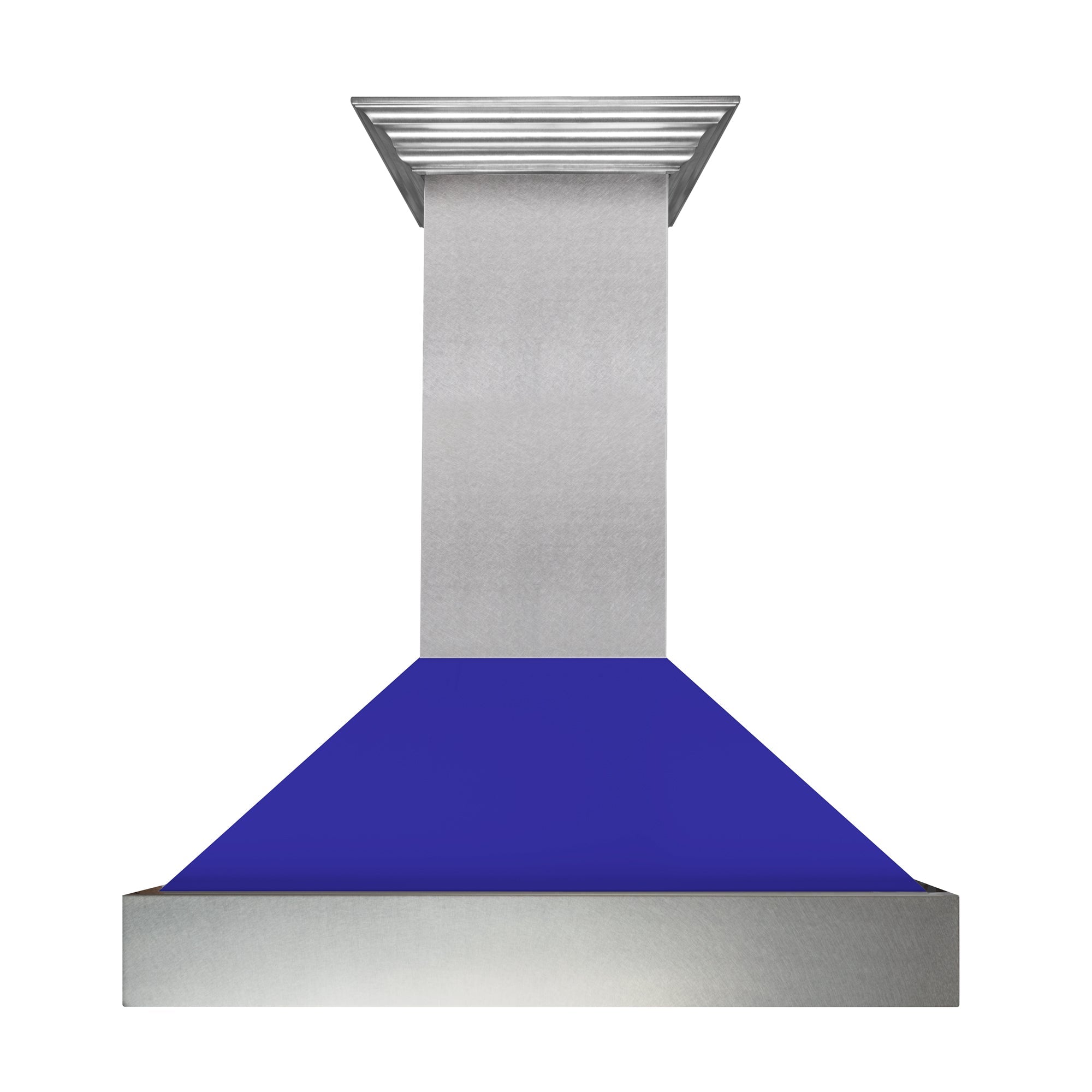 48" Ducted Fingerprint Resistant Stainless Steel Range Hood with Blue Matte Shell (8654BM-48)