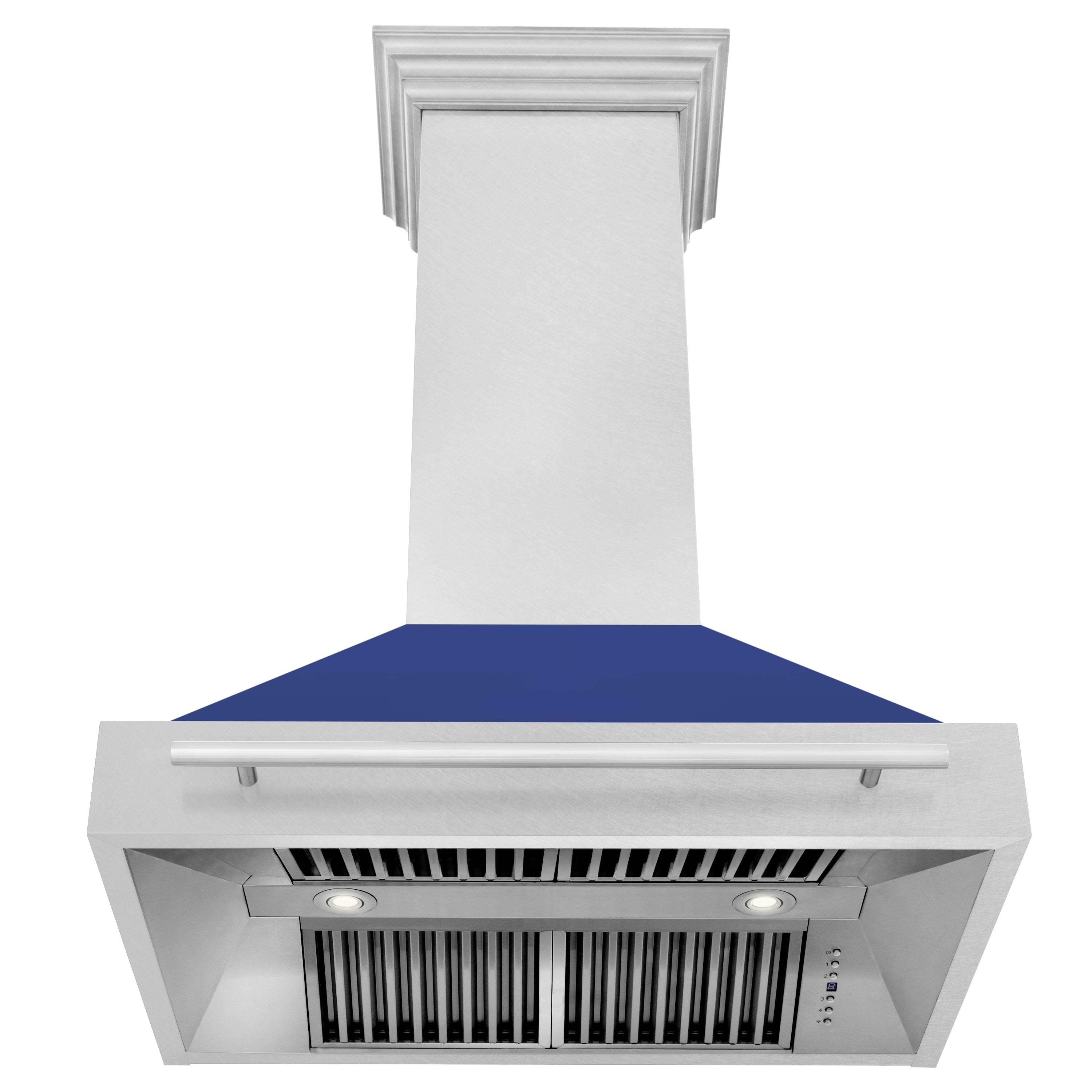 ZLINE 36" Fingerprint Resistant Stainless Steel Range Hood with Blue Matte Shell (8654SNX-BM36)