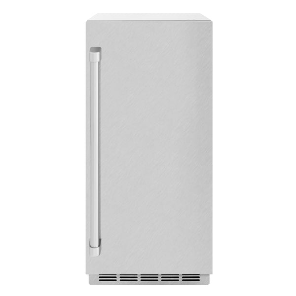 ZLINE 15 in. Touchstone Clear Cube Ice Maker with Drain Pump and Satin Stainless Steel Door (ICCD-SN-15)