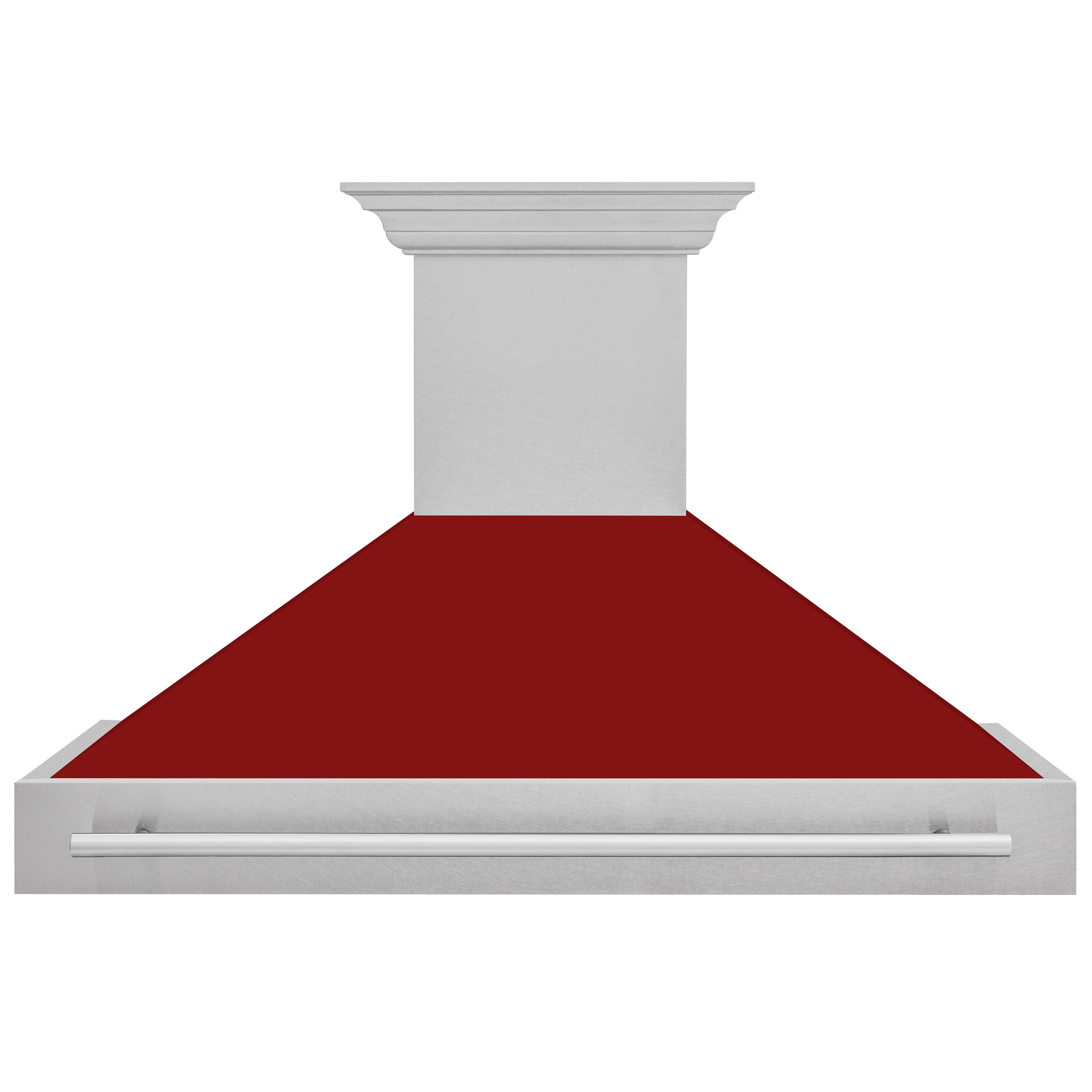 ZLINE 48" Fingerprint Resistant Stainless Steel Range Hood with Red Gloss Shell (8654SNX-RG48)