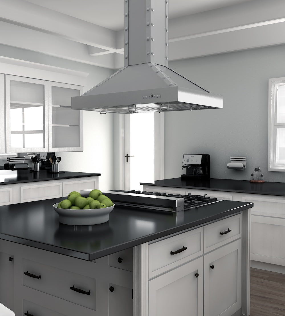 ZLINE 36 in. Designer Series Satin Stainless Steel Island Range Hood (KB2i-4SSXS-36)