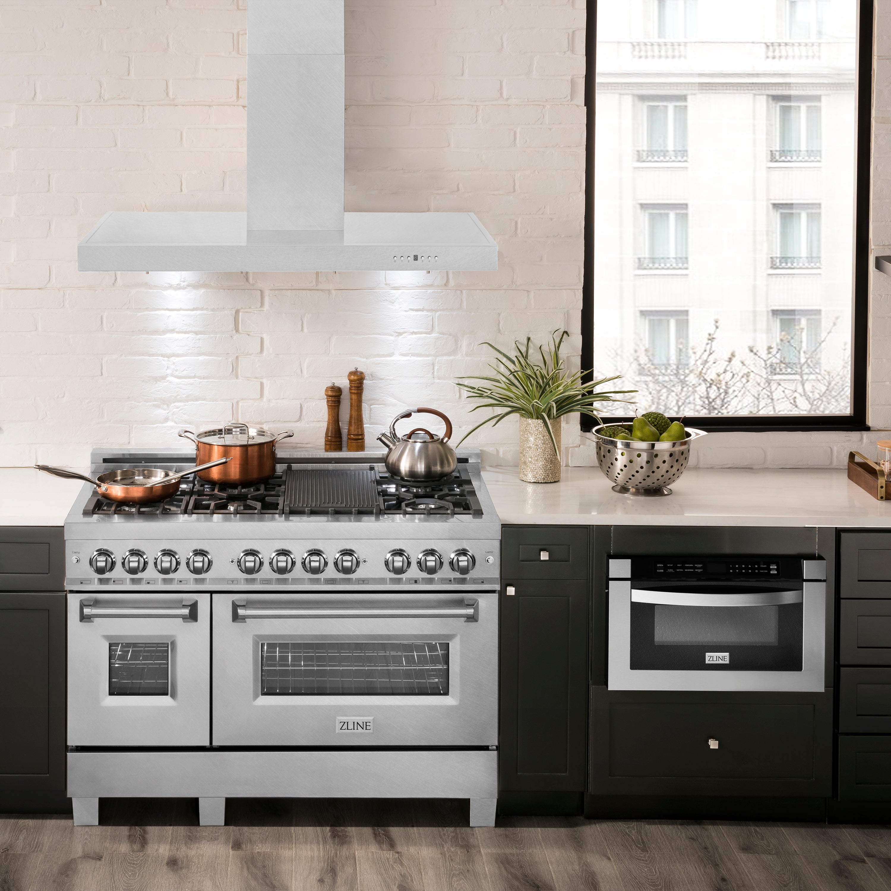 ZLINE 48 in. Ducted Wall Mount Range Hood in Satin Stainless Steel (8KES-48)