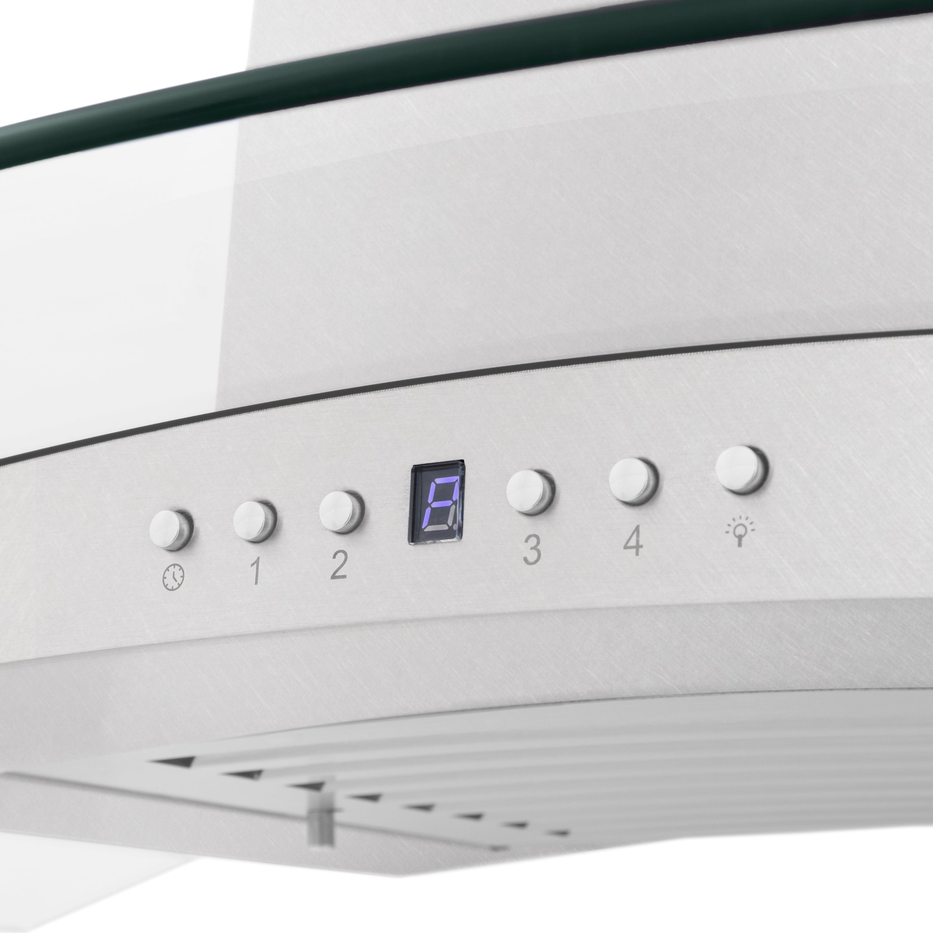 ZLINE 48 in. Convertible Vent Wall Mount Range Hood in Satin Stainless Steel and Glass (8KN4S-48)