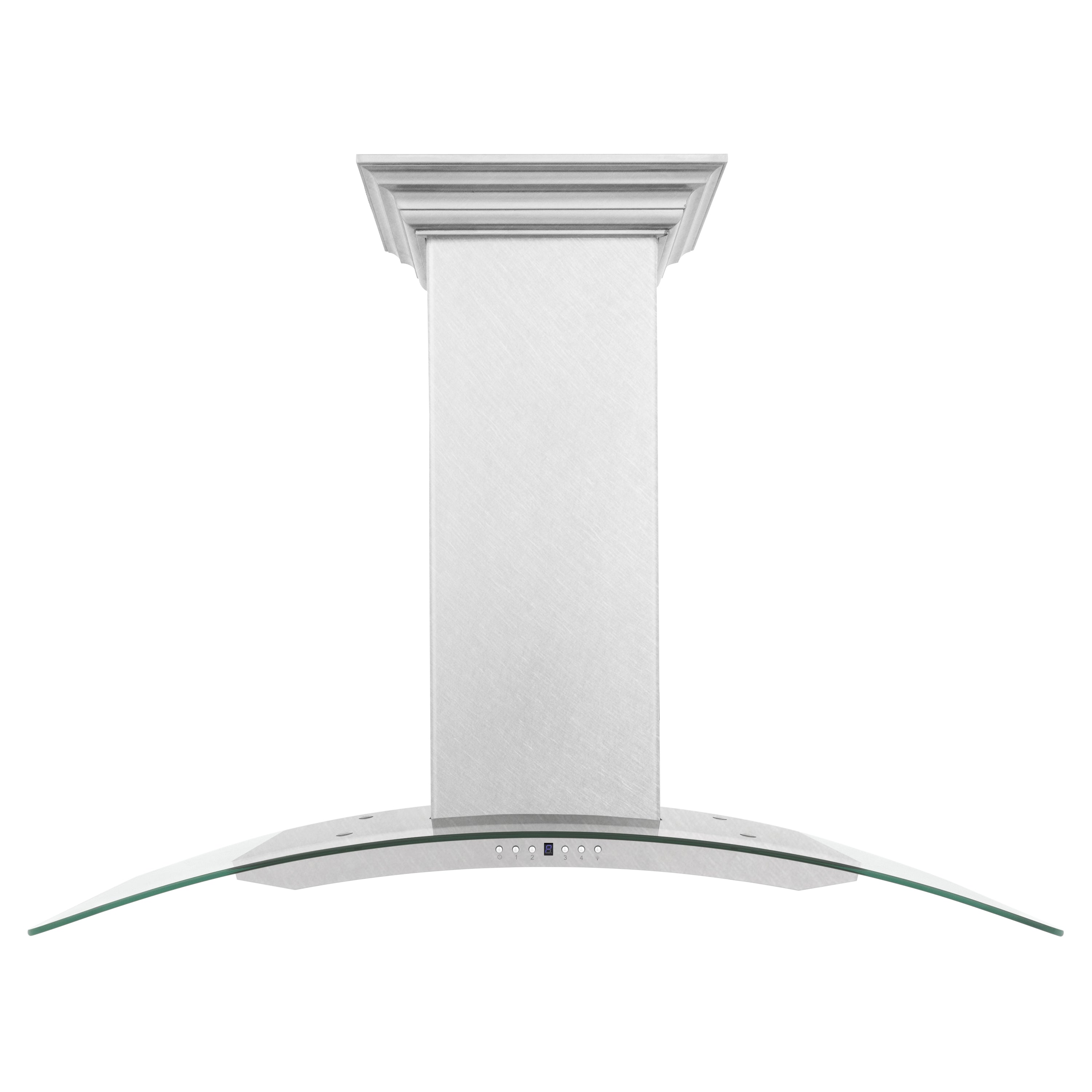 ZLINE 48 in. Convertible Vent Wall Mount Range Hood in Satin Stainless Steel and Glass (8KN4S-48)