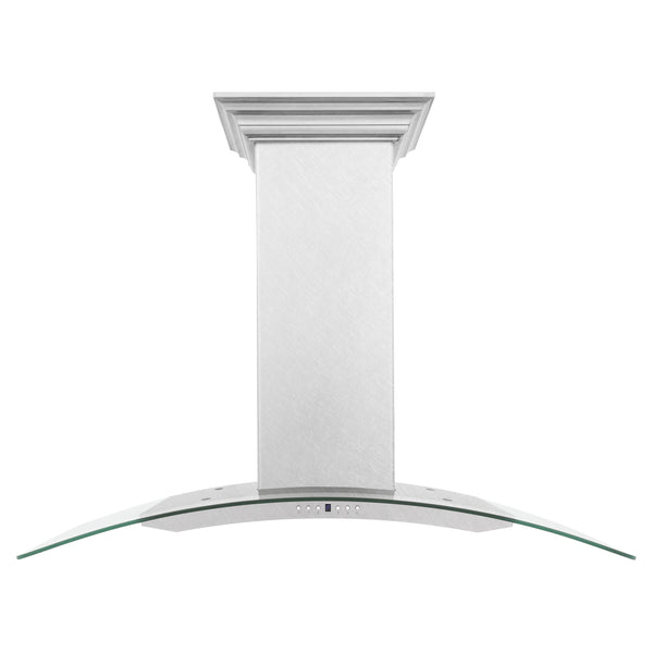 ZLINE 48 in. Convertible Vent Wall Mount Range Hood in Satin Stainless Steel and Glass (8KN4S-48)