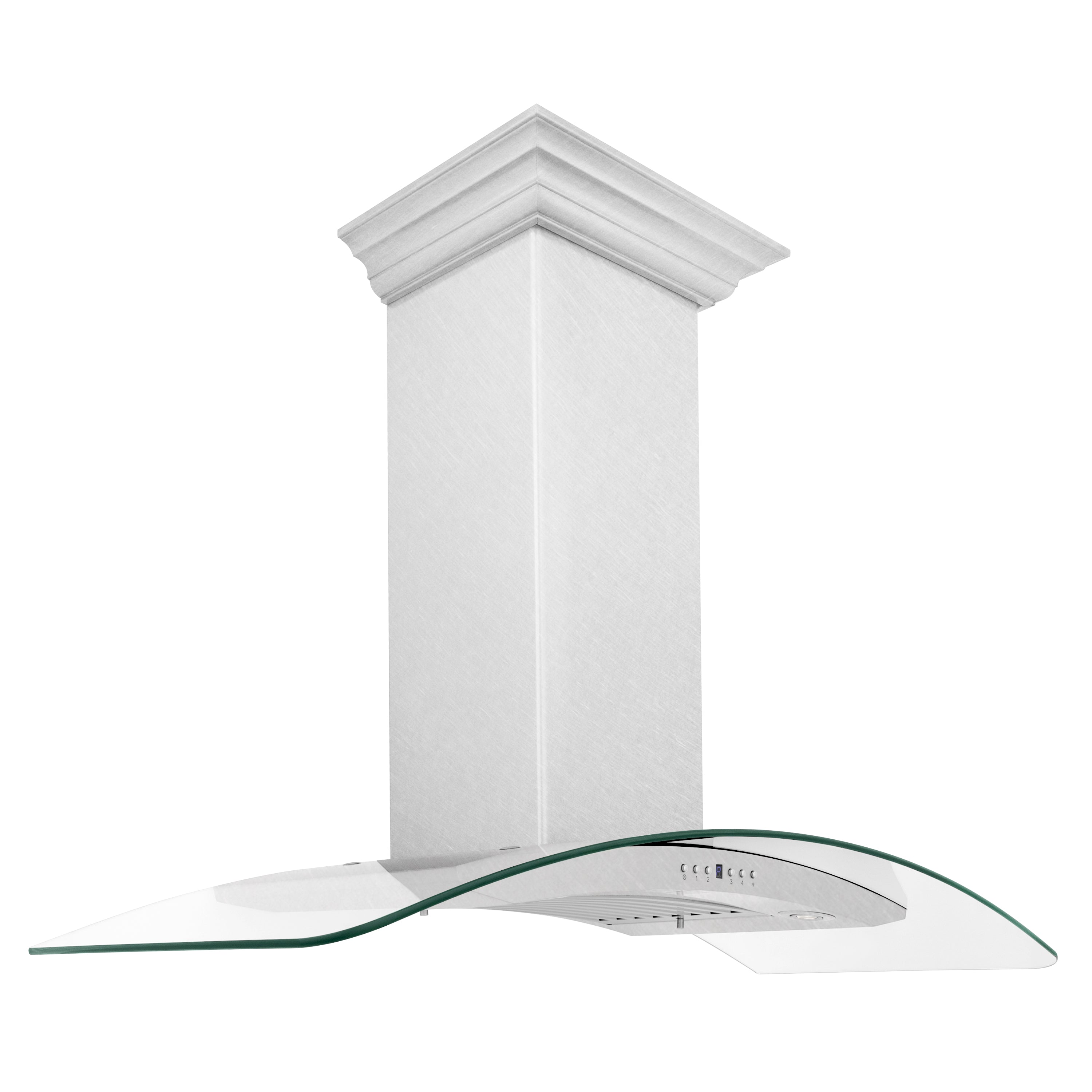 ZLINE 48 in. Convertible Vent Wall Mount Range Hood in Satin Stainless Steel and Glass (8KN4S-48)