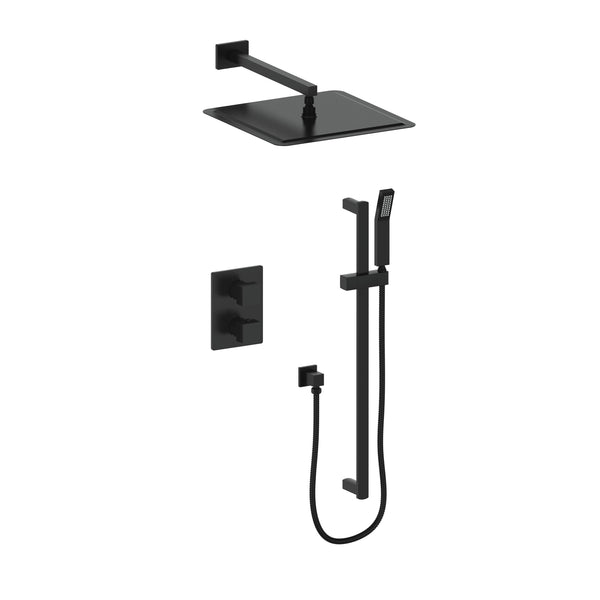 ZLINE Autograph Edition Crystal Bay Thermostatic Shower System in Matte Black (CBY-SHS-T2-MB)