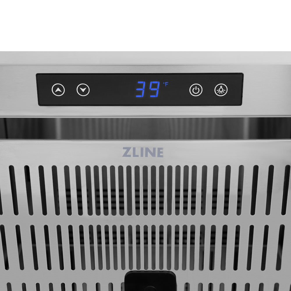 ZLINE 24 in. Touchstone 168 Can Outdoor-Rated Dual Refrigerator Drawer with Black Matte Doors (RDSO-BLM-24)