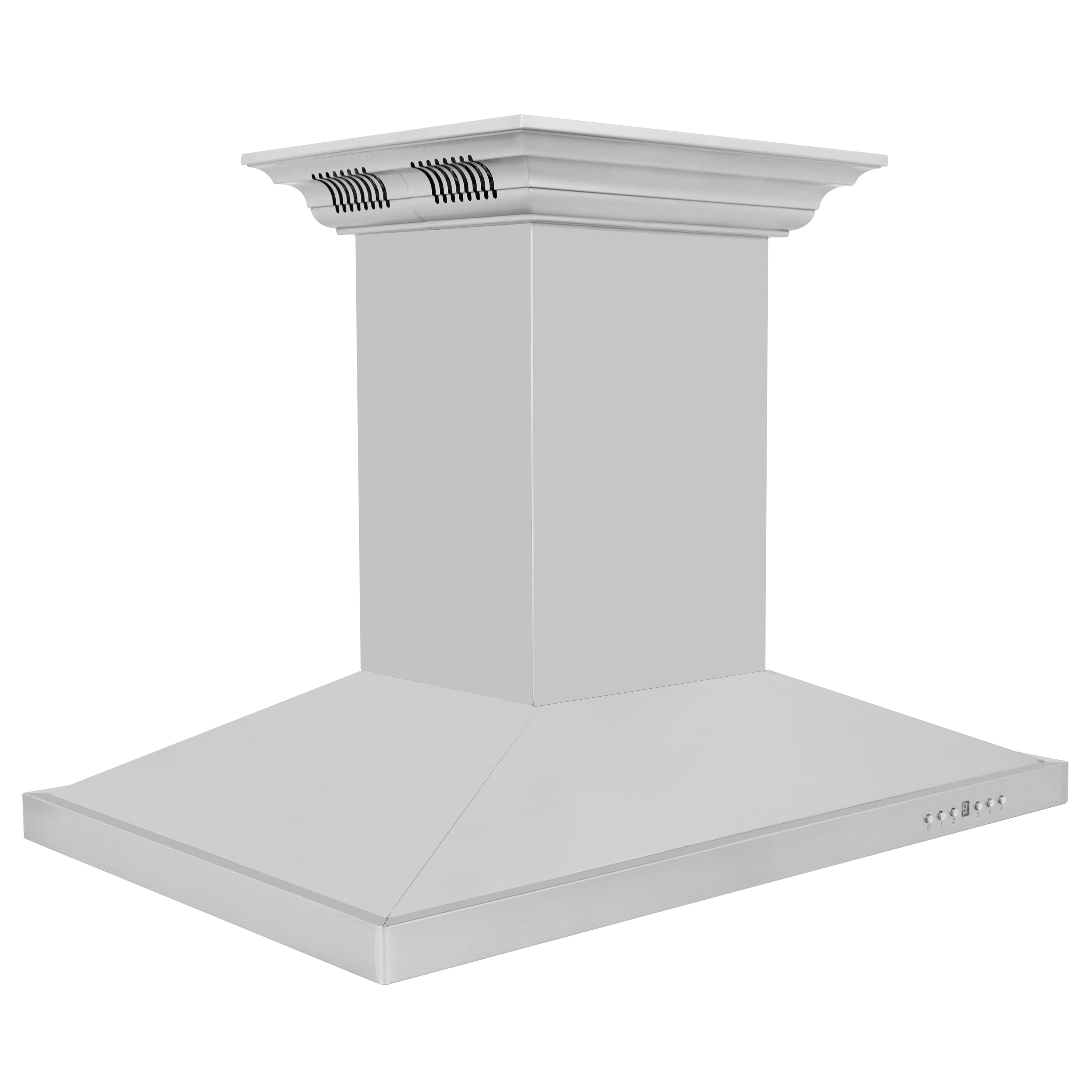 36" ZLINE CrownSound™Ducted Vent Island Mount Range Hood in Stainless Steel with Built-in Bluetooth Speakers (GL2iCRN-BT-36)