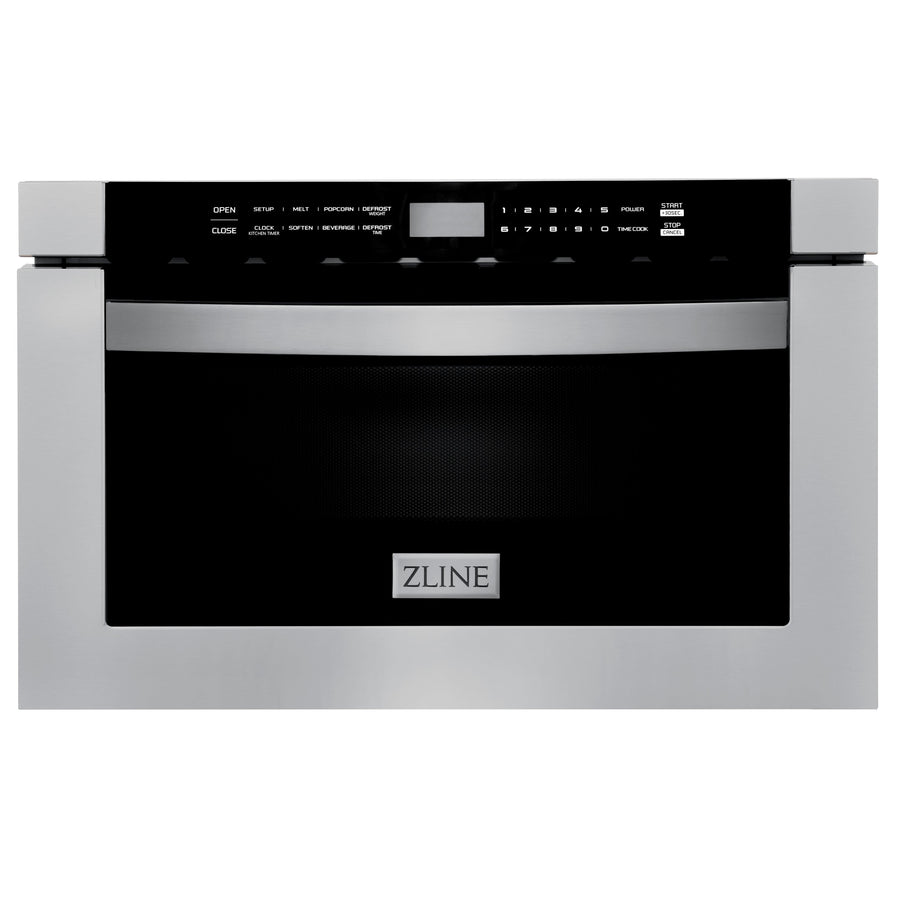 ZLINE Appliances 30" Kitchen Package with Stainless Steel Gas Range, Range Hood, Microwave Drawer and Tall Tub Dishwasher (4KP-SGRRH30-MWDWV)