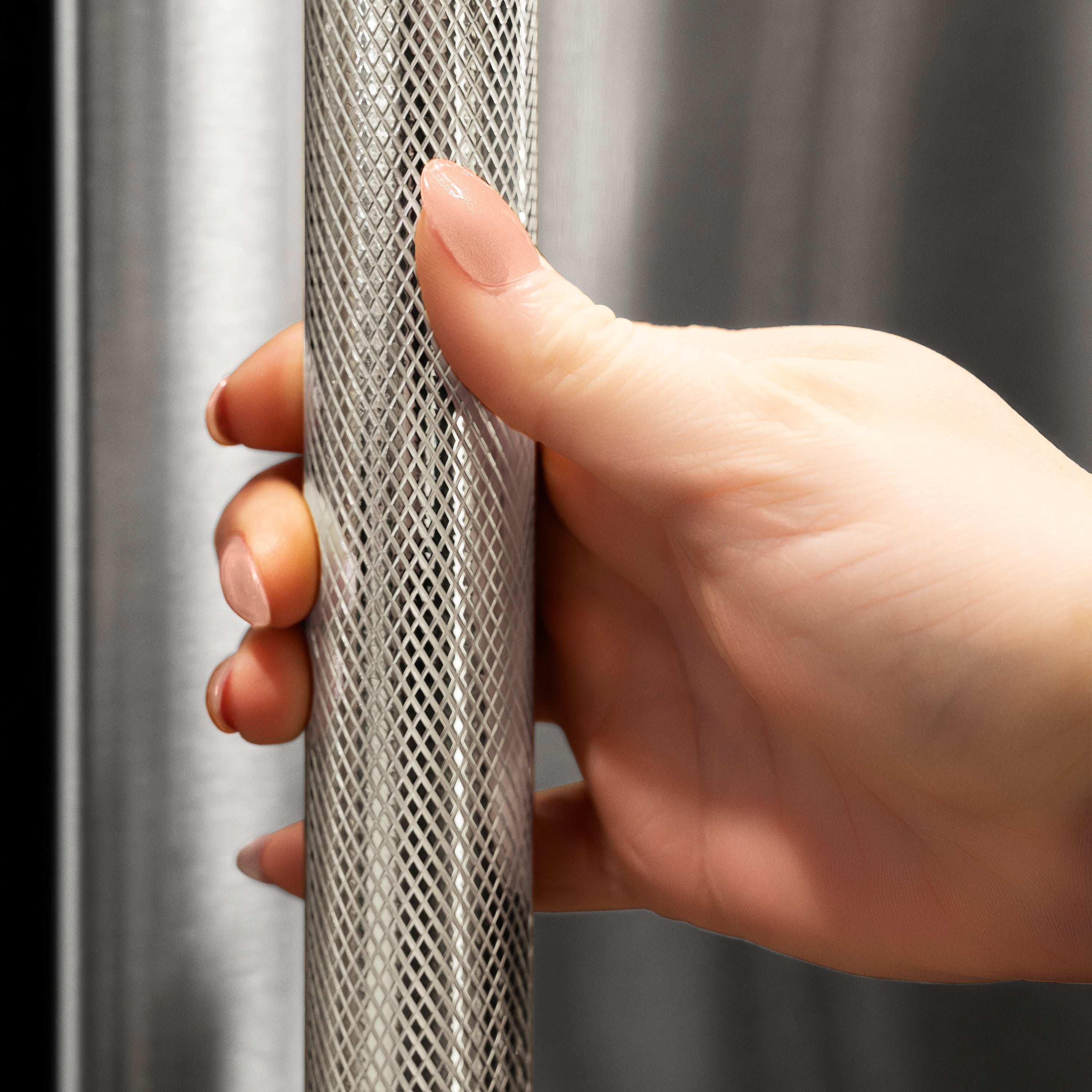 ZLINE Autograph Edition 24 in. Touchstone Dual Zone 44 Bottle Wine Cooler with Stainless Steel Glass Door and Polished Nickel Helix Handle (RWDOZS-24-KPN)