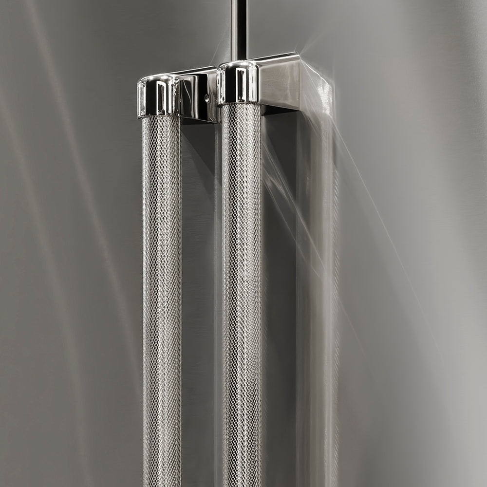 ZLINE Autograph Edition 60 in. 32.2 cu. ft. French Door Built-In Bottom Freezer Refrigerator with Water Dispenser and Ice Maker in Stainless Steel with Graphite Gray Interior and Polished Nickel Helix Handles (GRBIVZ-30460KPN)