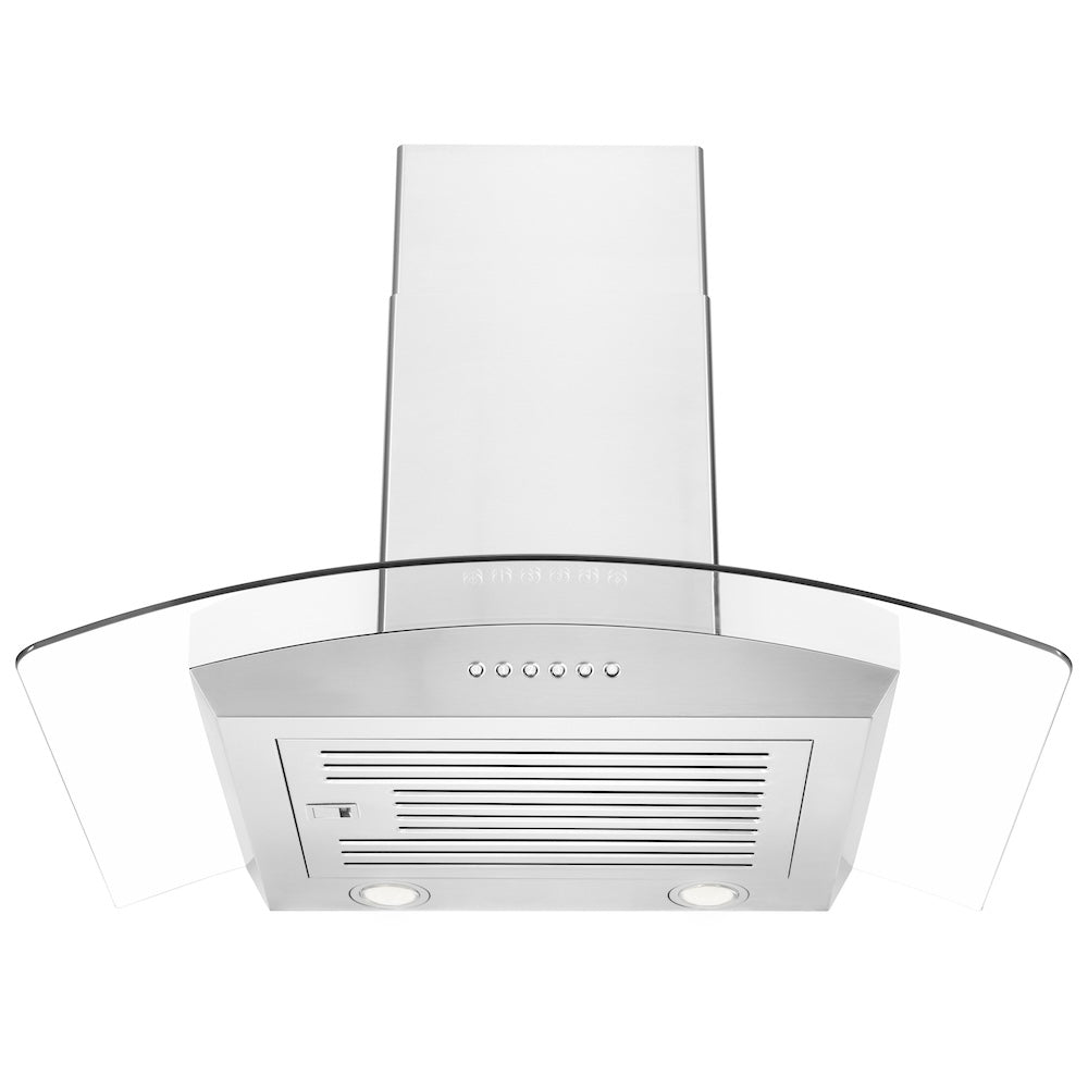 ZLINE 30” Alpine Series Convertible Wall Mount Range Hood in Stainless Steel with Remote Control, LED lighting, and Dishwasher-Safe Baffle Filters (ALP70WL-30)
