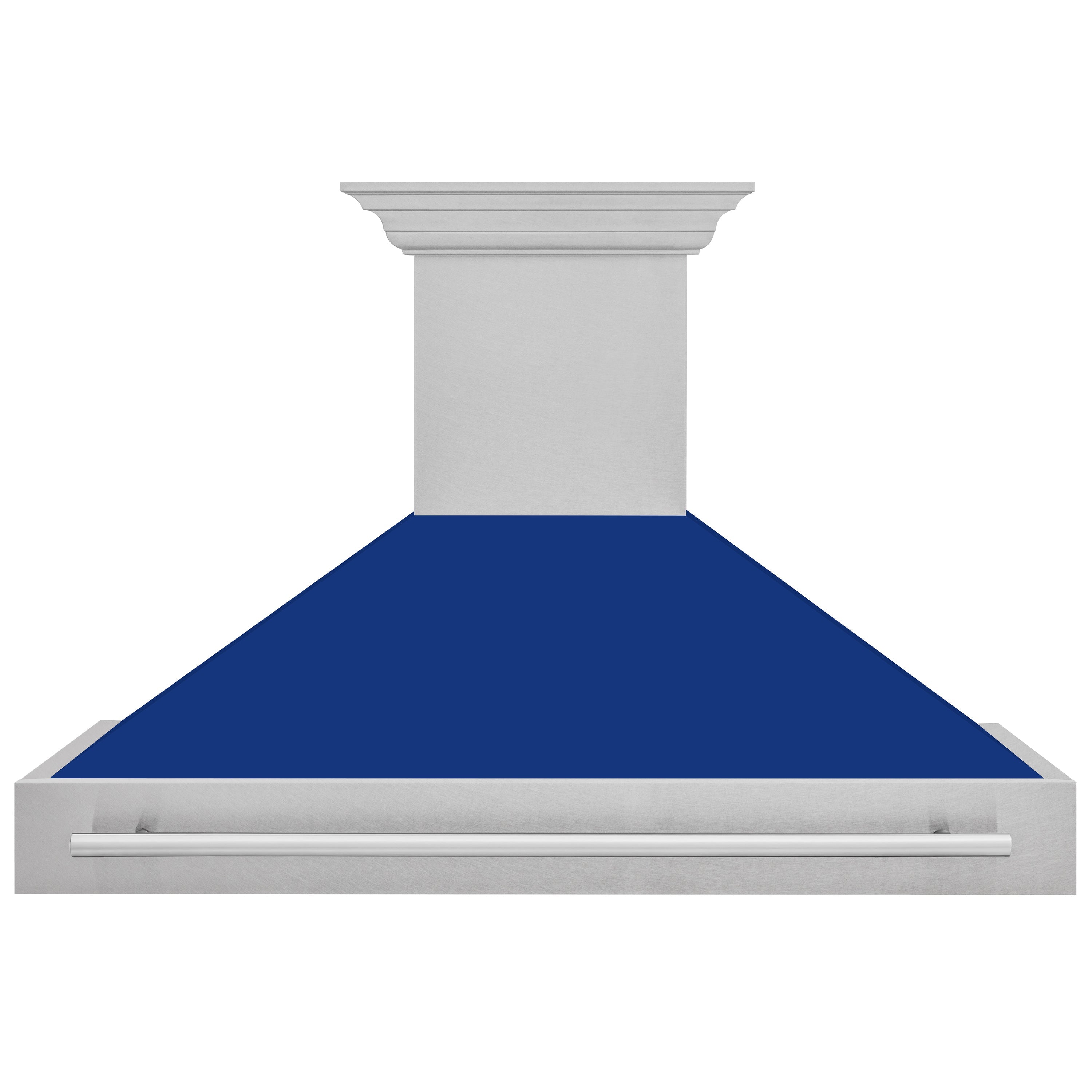 ZLINE 48" Fingerprint Resistant Stainless Steel Range Hood with Blue Gloss Shell (8654SNX-BG48)