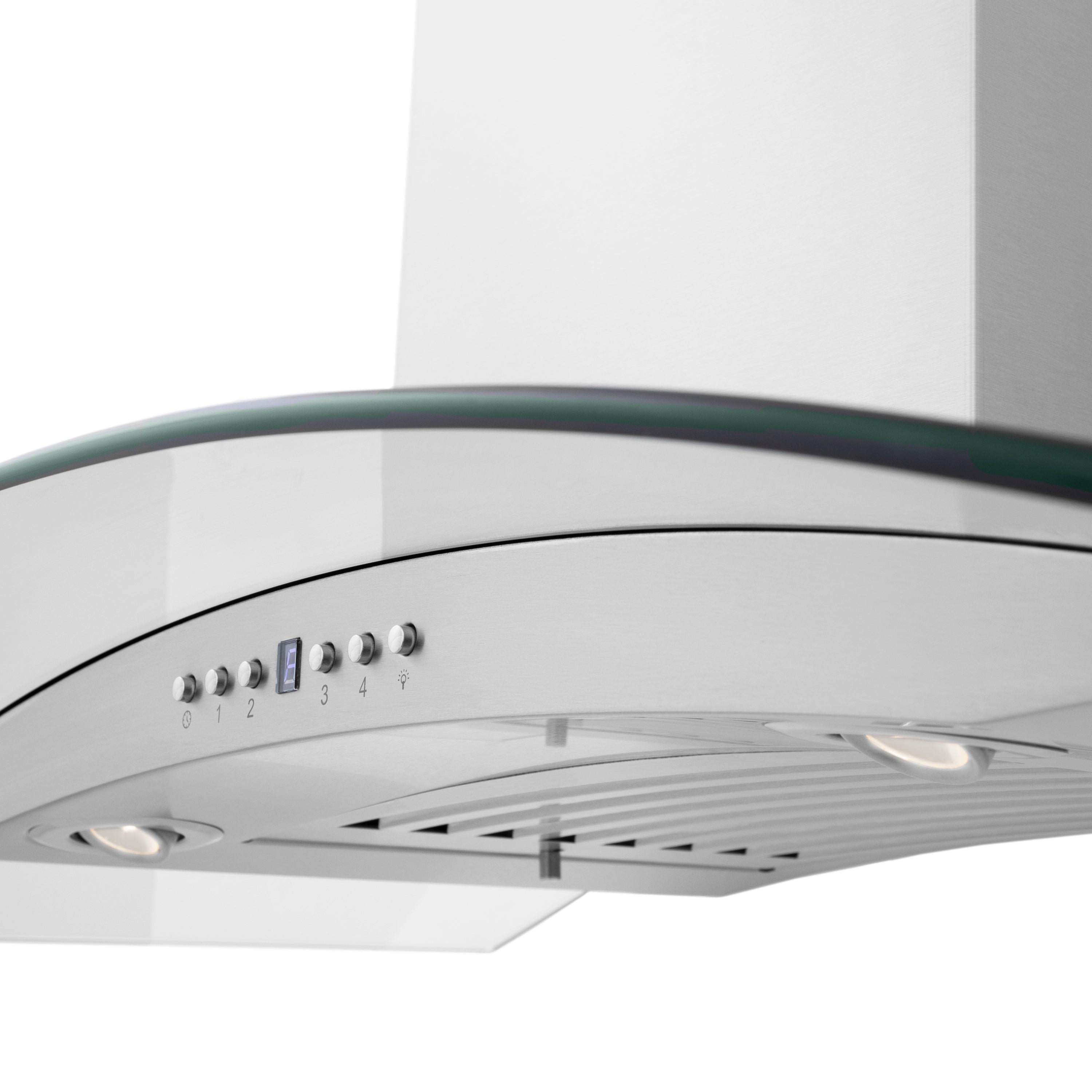 48" ZLINE CrownSound™Ducted Vent Wall Mount Range Hood in Stainless Steel with Built-in Bluetooth Speakers (KN4CRN-BT-48)