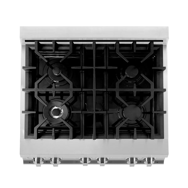 ZLINE 30" Kitchen Package with Stainless Steel Dual Fuel Range with a 30" Over the Range Microwave, and Stainless Steel Dishwasher (3KP-RAOTR30-DW)