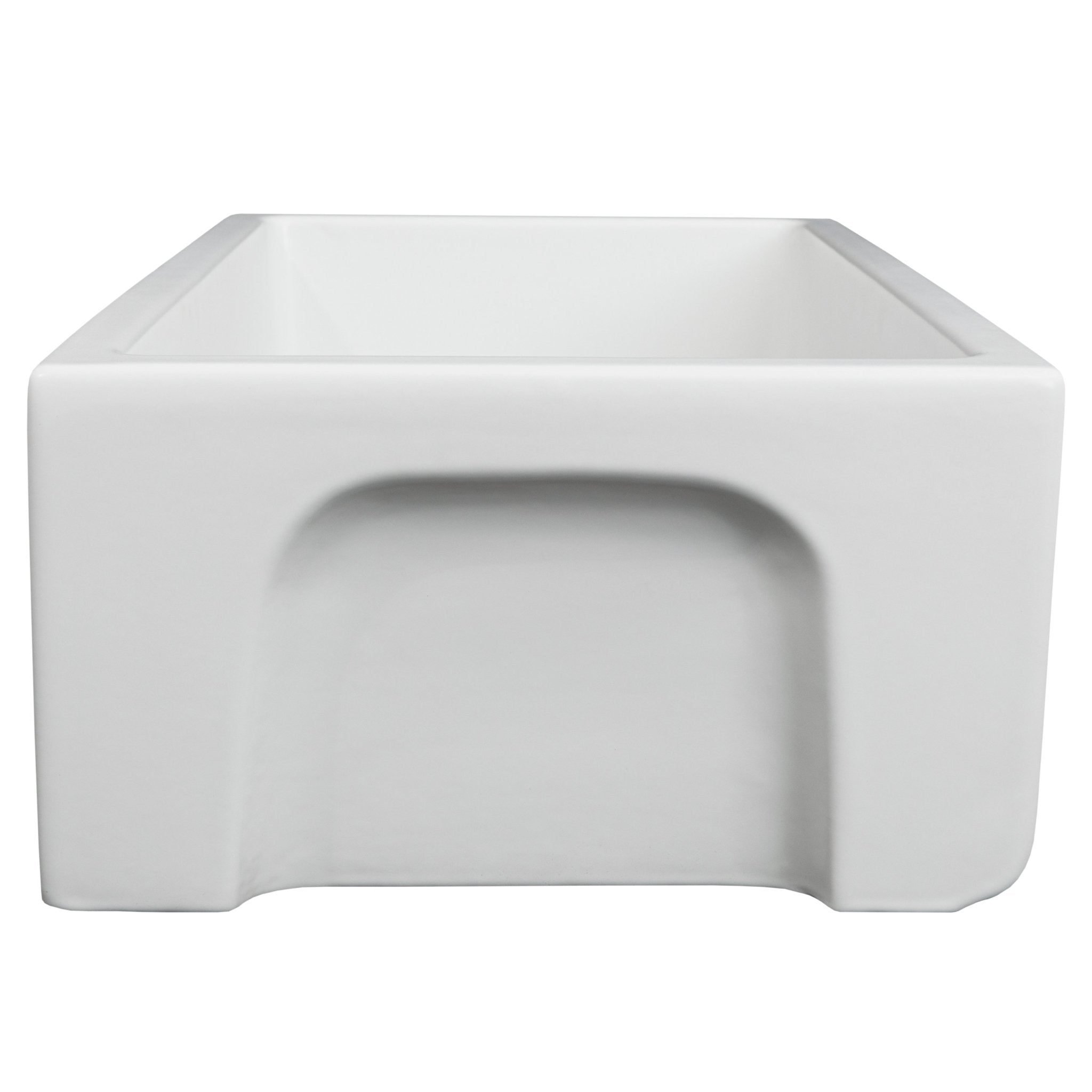 ZLINE 30 in. Venice Farmhouse Apron Front Reversible Single Bowl Fireclay Kitchen Sink with Bottom Grid in White Gloss (FRC5119-WH-30)
