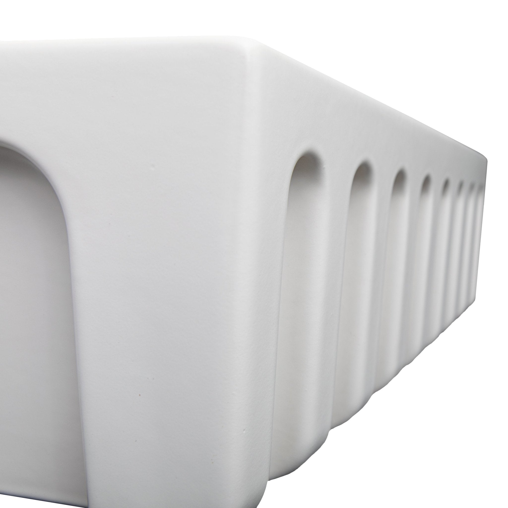 ZLINE 30 in. Venice Farmhouse Apron Front Reversible Single Bowl Fireclay Kitchen Sink with Bottom Grid in White Gloss (FRC5119-WH-30)