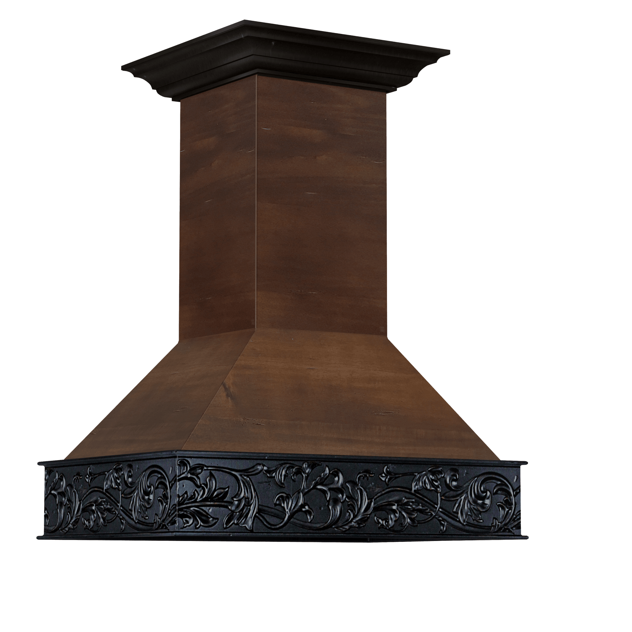 ZLINE 36 in. Ducted Wooden Isalnd Mount Range Hood in Antigua and Walnut (9373AR-36)